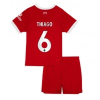 Fotbalové Dres Liverpool Thiago Alcantara #6 Dětské Domácí 2023-24 Krátký Rukáv (+ trenýrky)